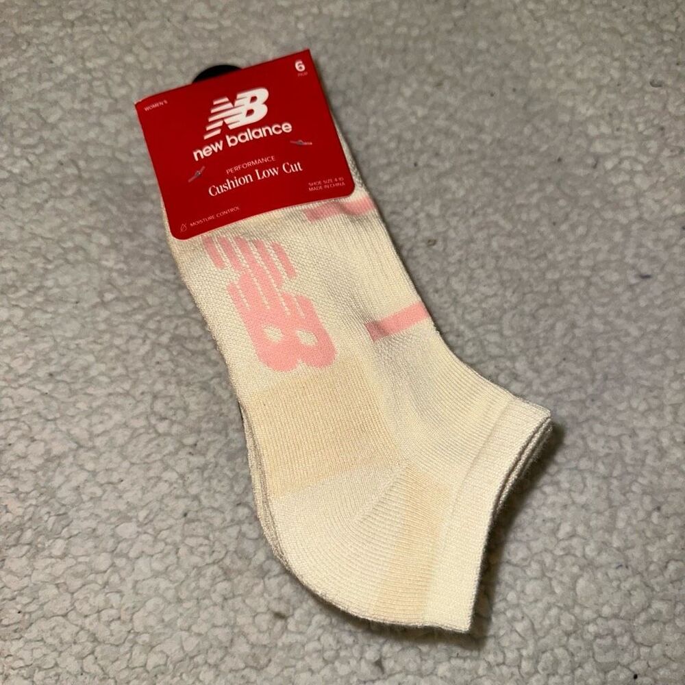 New Balance Low Cut Cushion Socks Neutral Tan Pack of 6 NWT